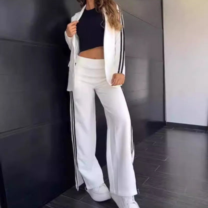 👑Women's Luxury Lapel Suit & Wide Leg Pants Set – Chic Tailored Elegance for Sophisticated Style💫