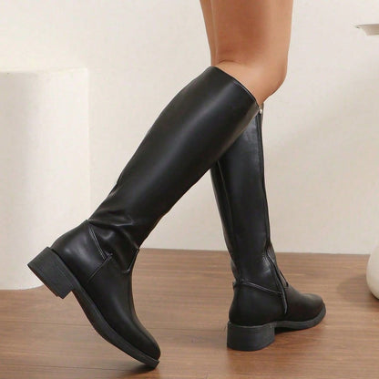 Women's Chic Mid-Calf Boots with Side Zipper