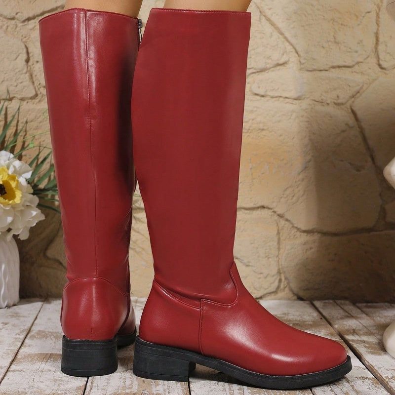 Women's Chic Mid-Calf Boots with Side Zipper