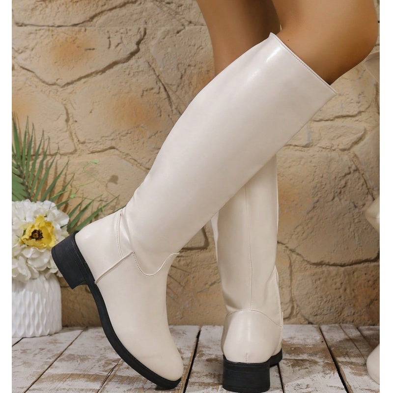 Women's Chic Mid-Calf Boots with Side Zipper