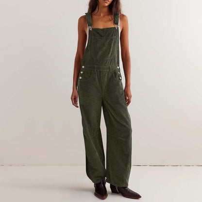 Women's Casual Loose Solid Sleeveless Overalls