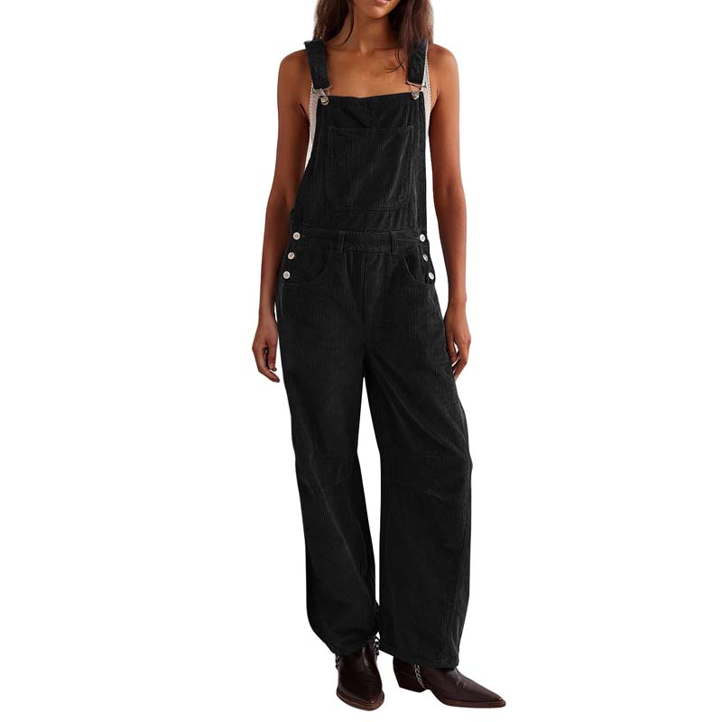 Women's Casual Loose Solid Sleeveless Overalls