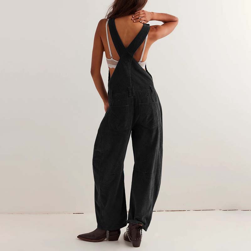 Women's Casual Loose Solid Sleeveless Overalls