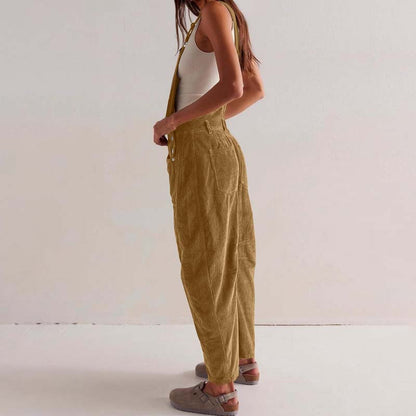 Women's Casual Loose Solid Sleeveless Overalls