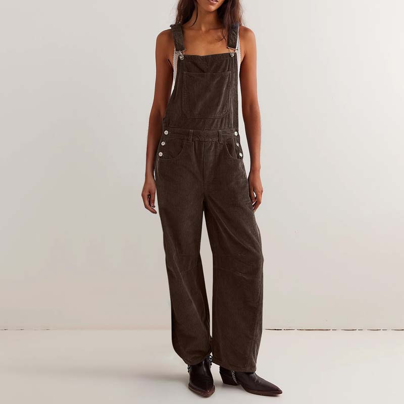 Women's Casual Loose Solid Sleeveless Overalls