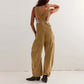 Women's Casual Loose Solid Sleeveless Overalls