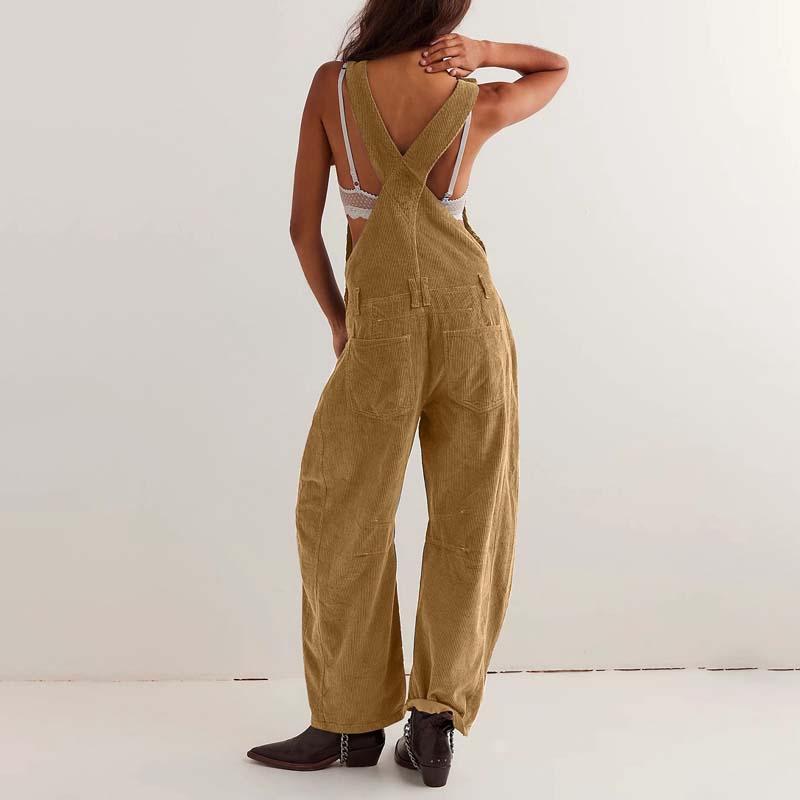 Women's Casual Loose Solid Sleeveless Overalls