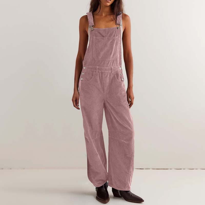 Women's Casual Loose Solid Sleeveless Overalls