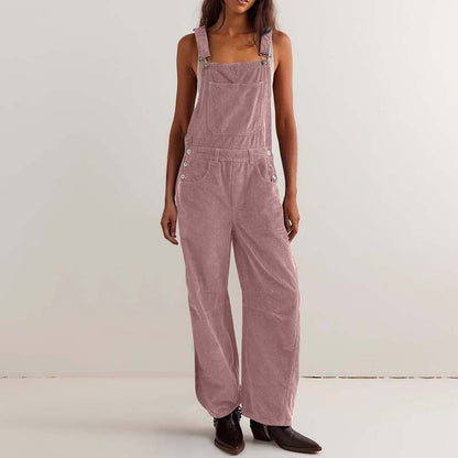 Women's Casual Loose Solid Sleeveless Overalls