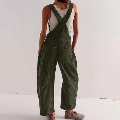Women's Casual Loose Solid Sleeveless Overalls