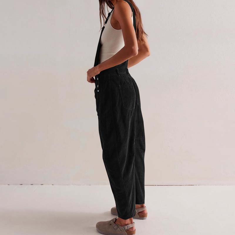 Women's Casual Loose Solid Sleeveless Overalls