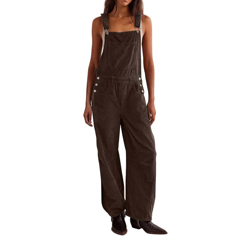Women's Casual Loose Solid Sleeveless Overalls