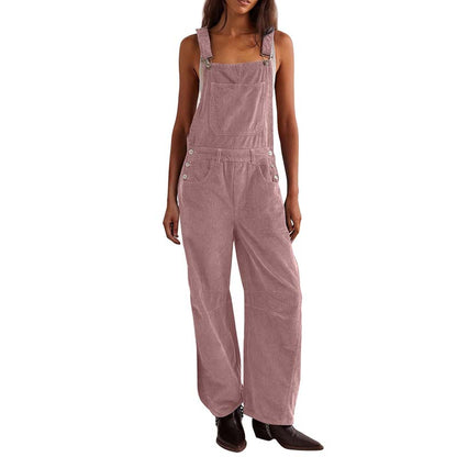 Women's Casual Loose Solid Sleeveless Overalls