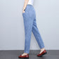 Women's Elastic High Waist Straight Denim Pants