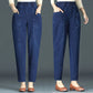 Women's Elastic High Waist Straight Denim Pants