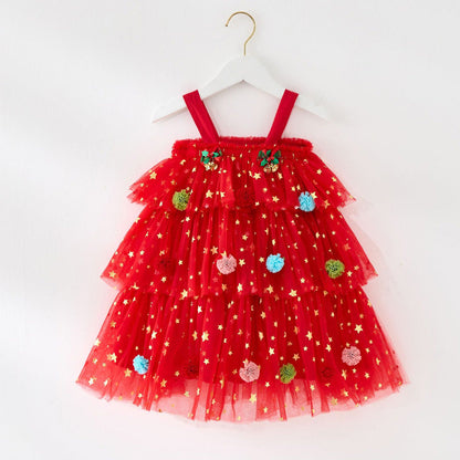 Christmas Star Toddler Girl Tulle Dress