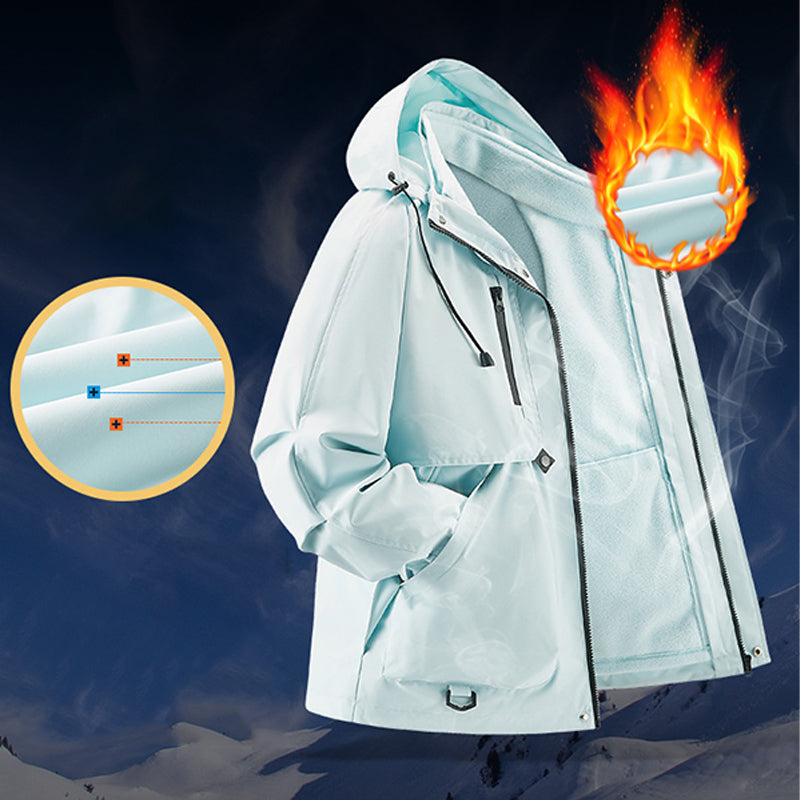 Unisex🏔️3-in-1 Windproof & Waterproof Outdoor Jacket -👍Insulated lining and detachable hood!