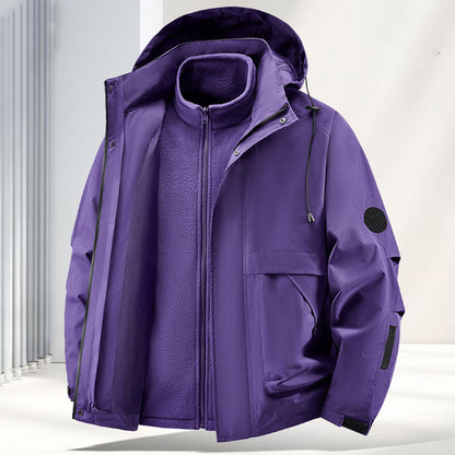 Unisex🏔️3-in-1 Windproof & Waterproof Outdoor Jacket -👍Insulated lining and detachable hood!