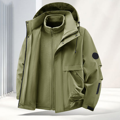 Unisex🏔️3-in-1 Windproof & Waterproof Outdoor Jacket -👍Insulated lining and detachable hood!