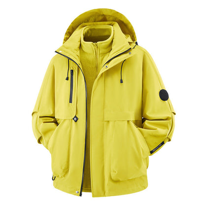 Unisex🏔️3-in-1 Windproof & Waterproof Outdoor Jacket -👍Insulated lining and detachable hood!