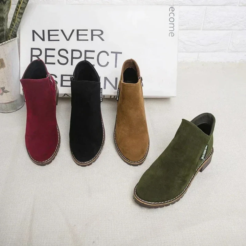 🔥 LAST DAY PROMOTION - 49%OFF 🔥 Women's Side Zipper Low Heel Ankle Boots