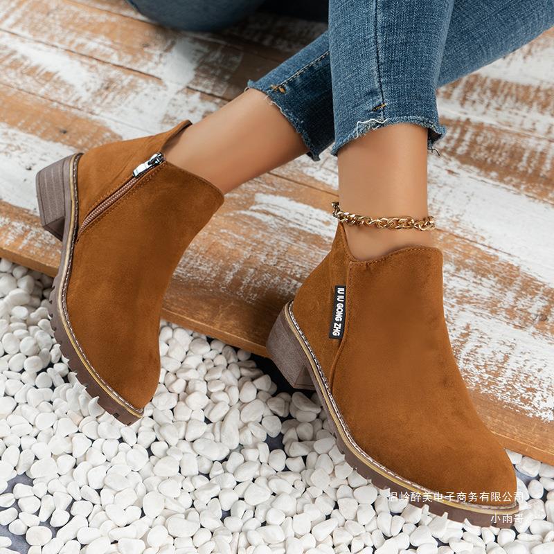 🔥 LAST DAY PROMOTION - 49%OFF 🔥 Women's Side Zipper Low Heel Ankle Boots