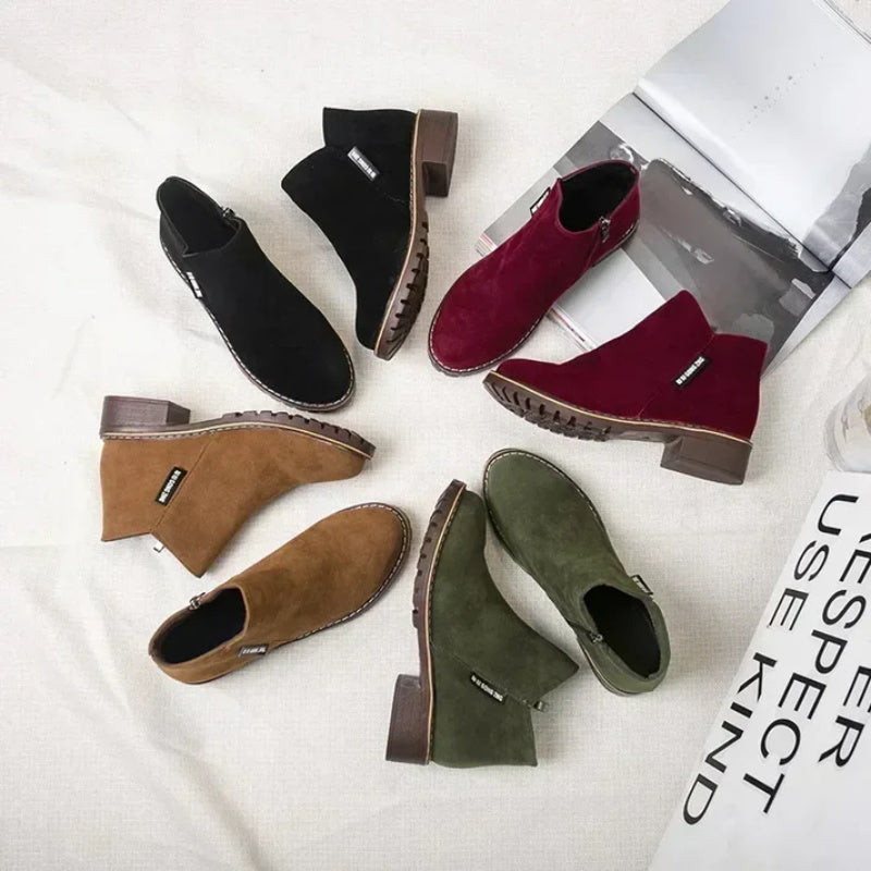 🔥 LAST DAY PROMOTION - 49%OFF 🔥 Women's Side Zipper Low Heel Ankle Boots