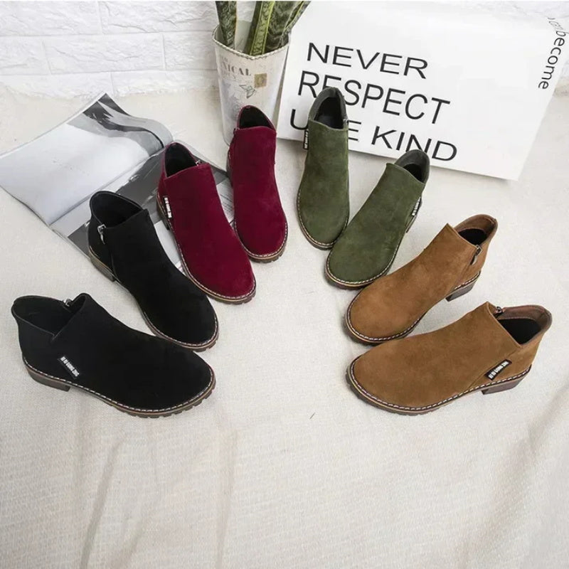 🔥 LAST DAY PROMOTION - 49%OFF 🔥 Women's Side Zipper Low Heel Ankle Boots