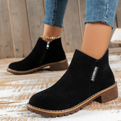 🔥 LAST DAY PROMOTION - 49%OFF 🔥 Women's Side Zipper Low Heel Ankle Boots
