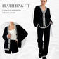 Women’s Stylish Knit Cardigan & Wide Leg Pants 2-Piece Set