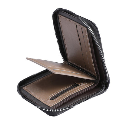 Men's Short Zip Wallet with Coin Pocket