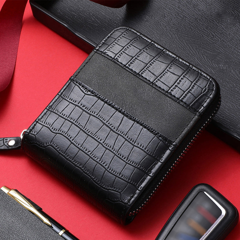 Men's Short Zip Wallet with Coin Pocket