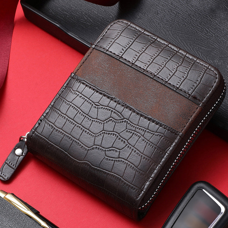 Men's Short Zip Wallet with Coin Pocket