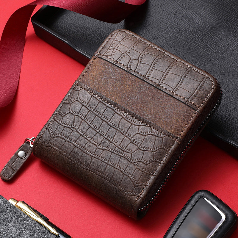 Men's Short Zip Wallet with Coin Pocket