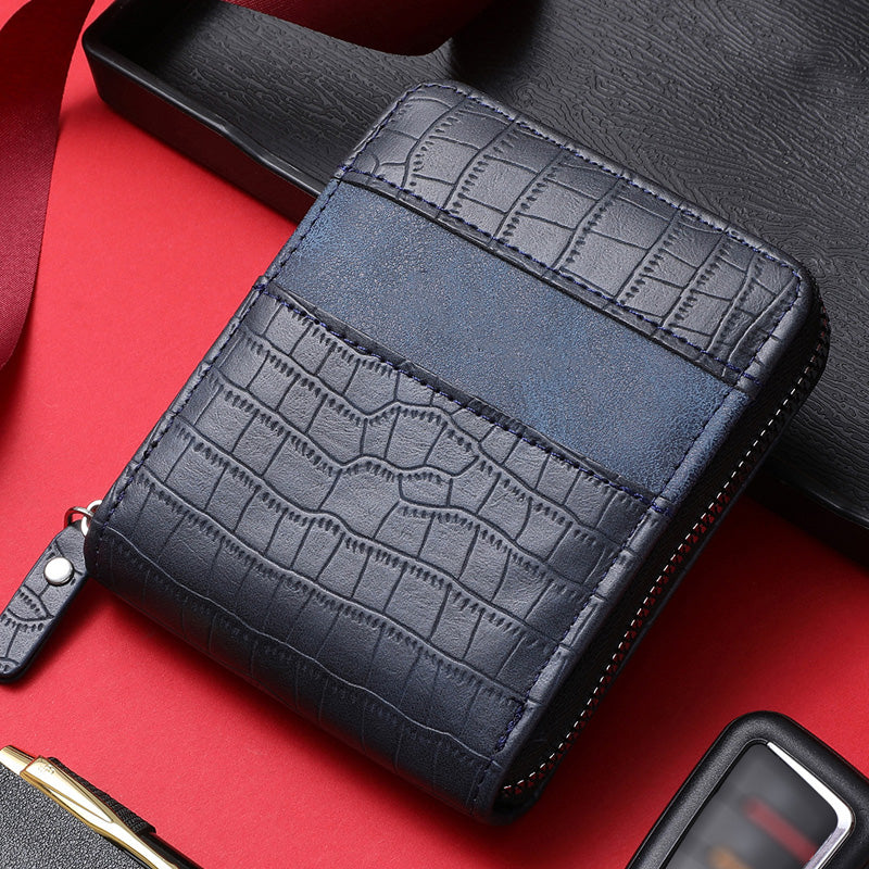 Men's Short Zip Wallet with Coin Pocket