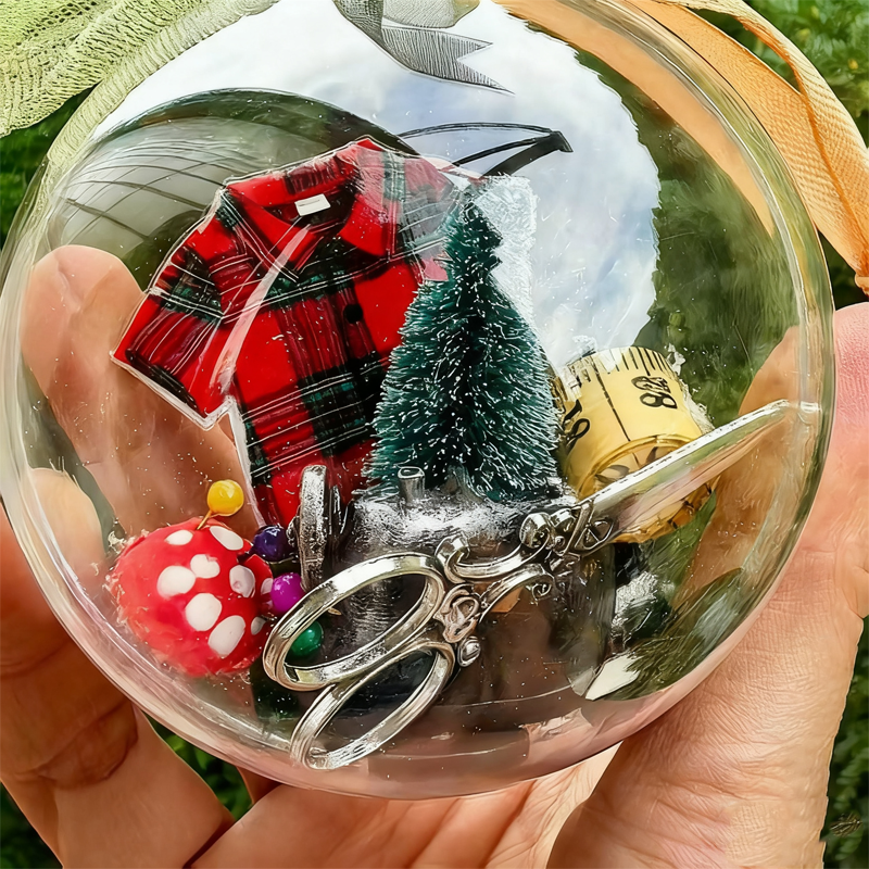 Holiday Sewing Snow Globe Ornament