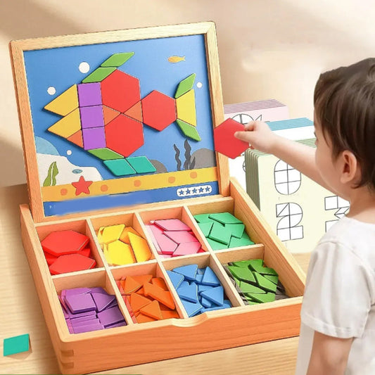 🎁Early Christmas Sale 49% OFF🔥Wooden Magnetic Pattern Block Puzzle Set🧩