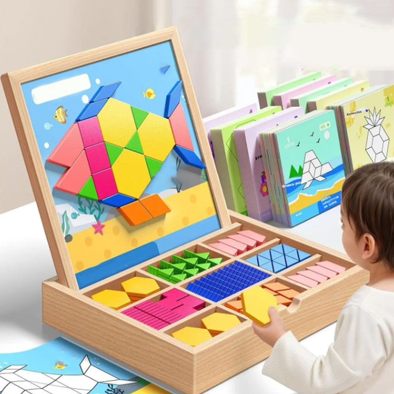 🎁Early Christmas Sale 49% OFF🔥Wooden Magnetic Pattern Block Puzzle Set🧩