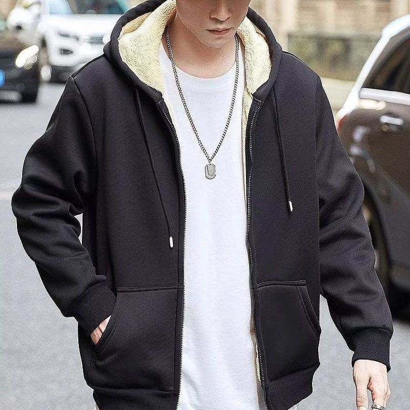 🎄☀️Warm the Whole Winter!🧥Men’s Thickened Faux Cashmere Hoodie Cardigan - Great Gift