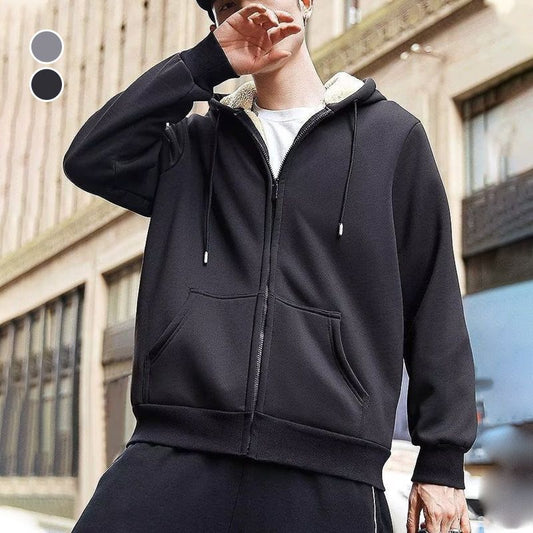 🎄☀️Warm the Whole Winter!🧥Men’s Thickened Faux Cashmere Hoodie Cardigan - Great Gift