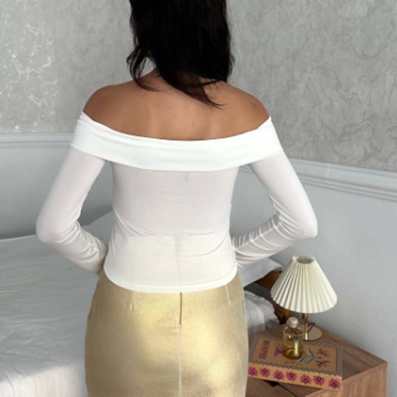 Women’s Elegant Off-Shoulder Long Sleeve Top
