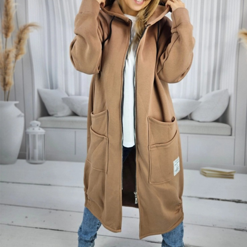 Women's Loose-Fit Hooded Long Coat