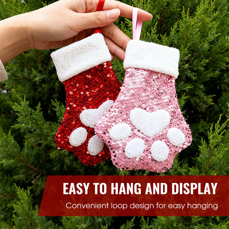 🎅Christmas Sale: 50% Off-Cute Cat Paw Shaped Christmas Stocking Decor
