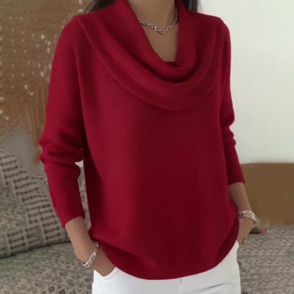 Women’s Elegant Cozy Cowl Collar Sweater