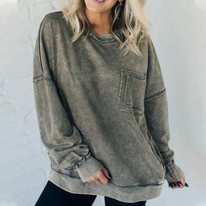 🔥Limited-time offer: 50% off-Women’s Trendy Loose Fit Crew Neck Long Sleeve Sweatshirt