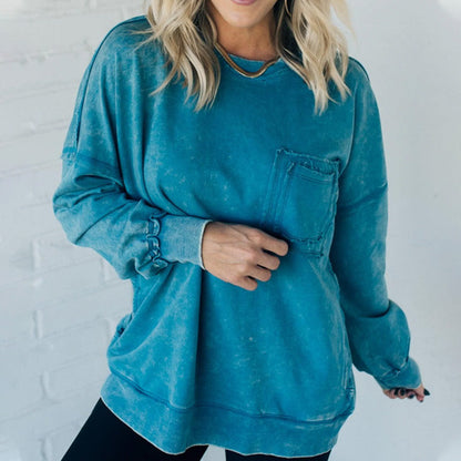🔥Limited-time offer: 50% off-Women’s Trendy Loose Fit Crew Neck Long Sleeve Sweatshirt