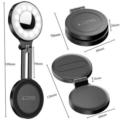 3-in-1 Magnetic Phone Light With Built-in Mirror for Phones