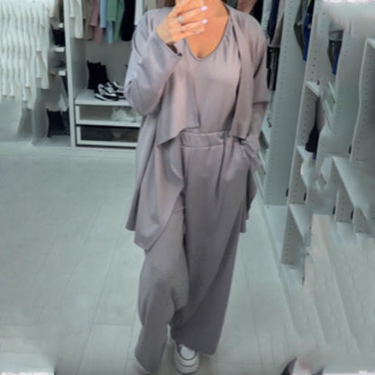 ⏳Time-Limited Special-Women's Solid Color 3-Piece Set