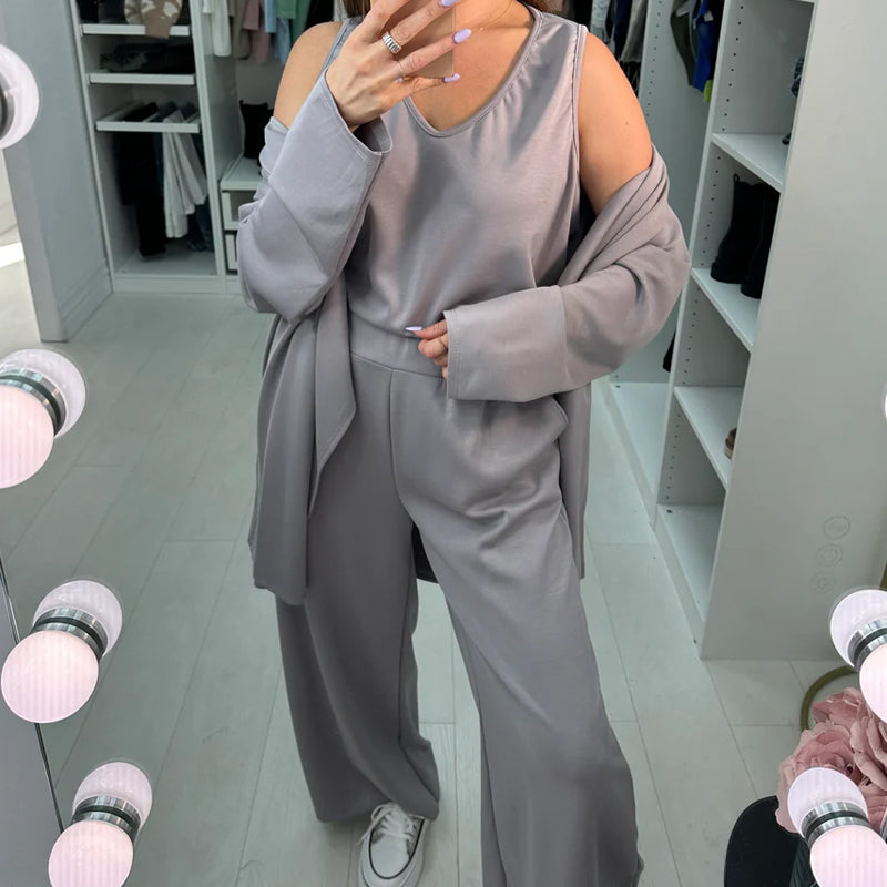 ⏳Time-Limited Special-Women's Solid Color 3-Piece Set