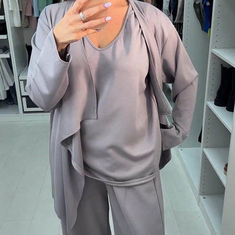 ⏳Time-Limited Special-Women's Solid Color 3-Piece Set